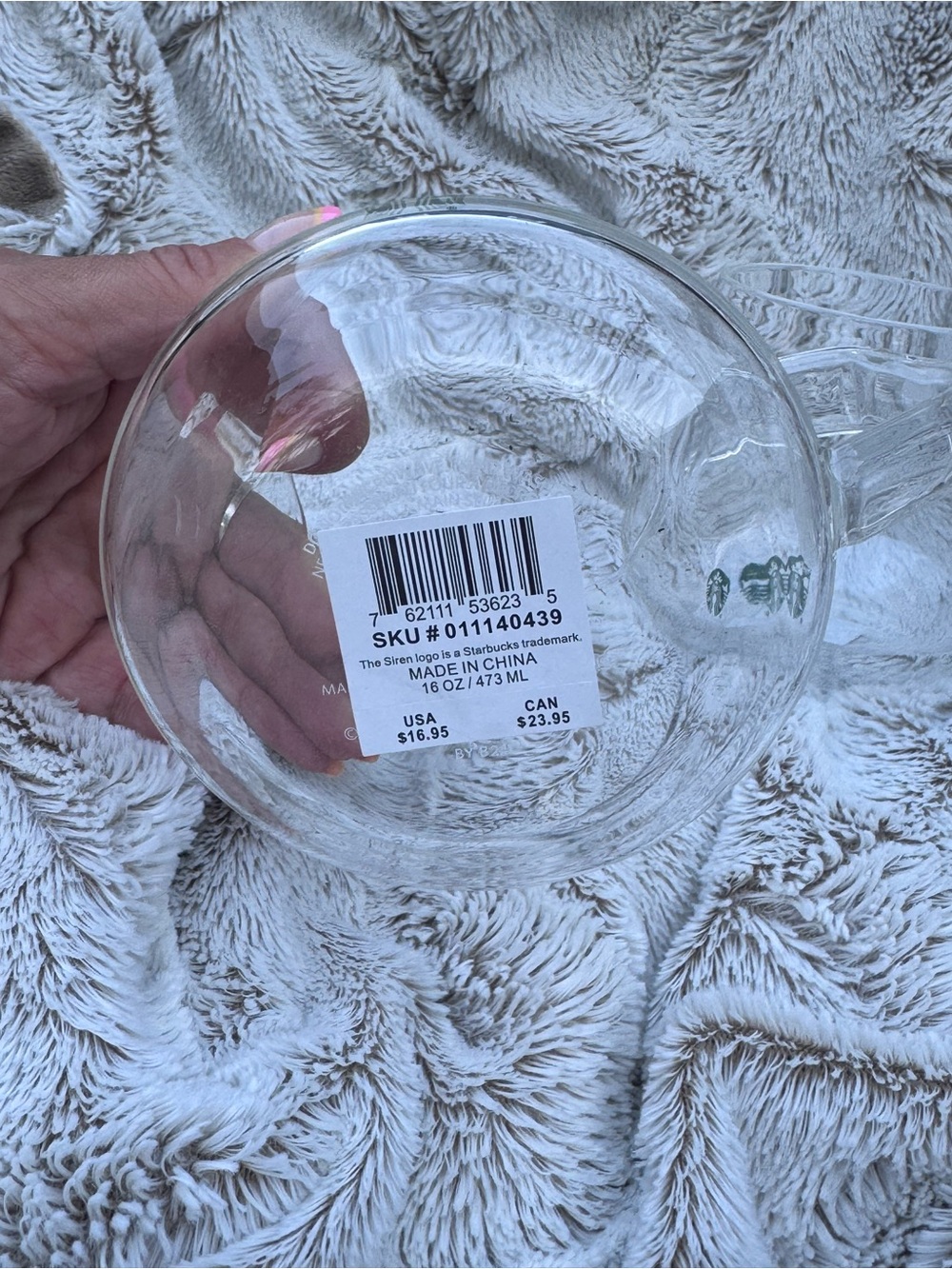 Starbucks Clear Glass Mug with Green Logo bundle of 4 - Picture 3 of 4